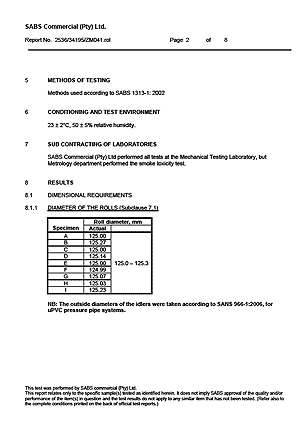 SABS Test Report page2